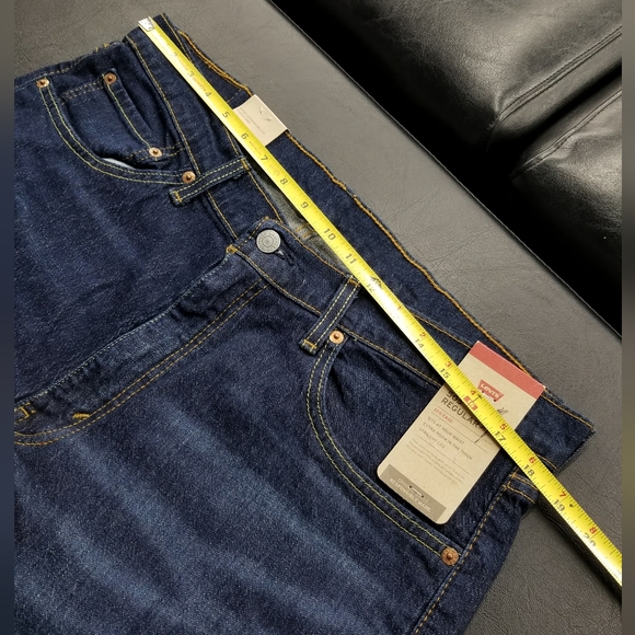 LEVIS 505 Regular Stretch Straight Leg Blue Jeans Pants Men's Size 36 X 30 - Picture 6 of 7